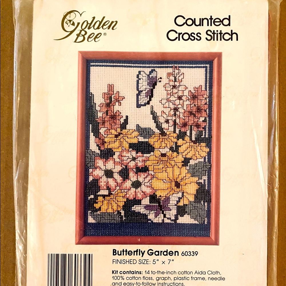 Butterfly Garden Counted Cross Stitch Kit With Frame